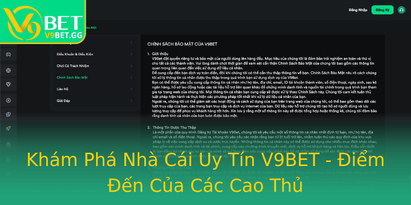 Khám Phá Nhà Cái Uy Tín V9BET - Điểm Đến Của Các Cao Thủ Khám Phá Nhà Cái Uy Tín V9BET - Điểm Đến Của Các Cao Thủ