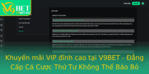 Khuyen Mai Vip Inh Cao Tai V9Bet Ang Cap Ca Cuoc Thu Tu Khong The Bao Bo Qua