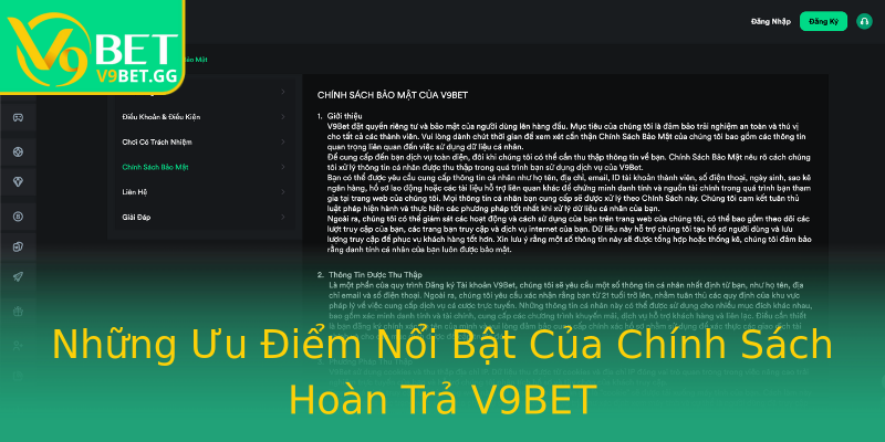 Những Ưu Điểm Nổi Bật Của Chính Sách Hoàn Trả V9BET Những Ưu Điểm Nổi Bật Của Chính Sách Hoàn Trả V9BET